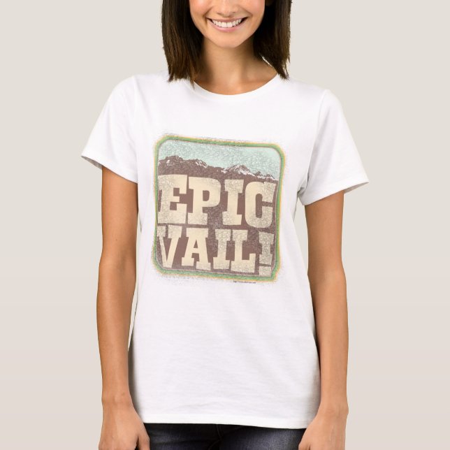 Fun Epic Vail Cartoon Travel Design T-Shirt (Front)
