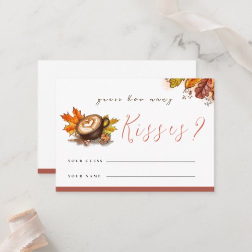Fun Espresso How Many Kisses Shower Game Card