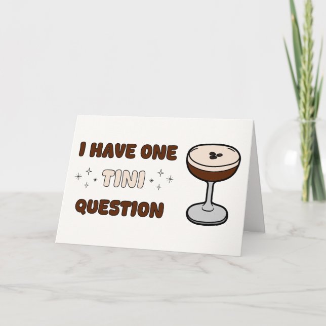 Fun Espresso Martini Cute Unique Maid of Honor Card (Front)