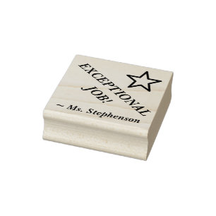 Fun "EXCEPTIONAL JOB!" Educator Rubber Stamp