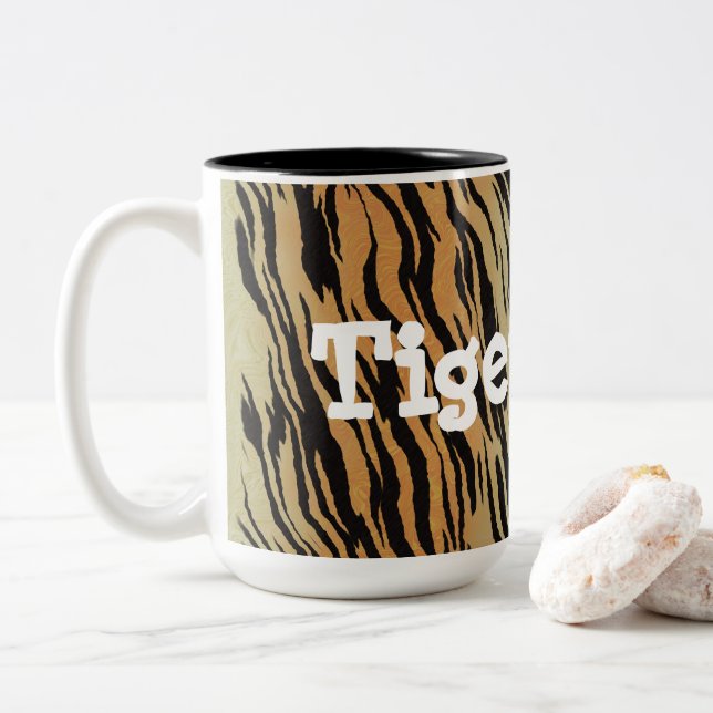 Fun Exotic Tiger brew mug (With Donut)