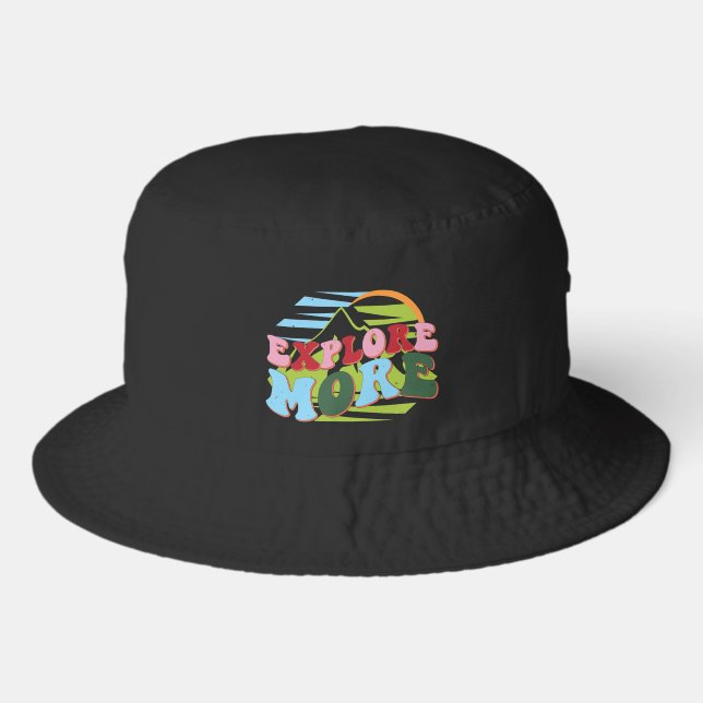 Fun explore more word art  bucket hat (Front)