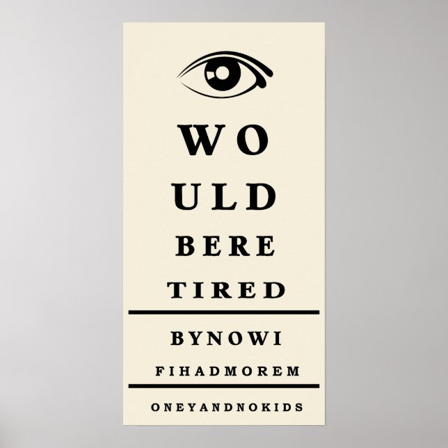 Fun Eye Chart Wall Poster (Front)