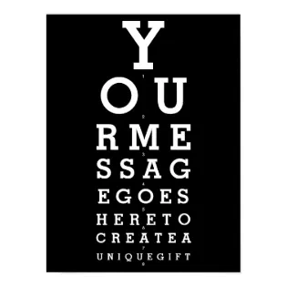 Fun Eyesight Test Chart Personalized Message