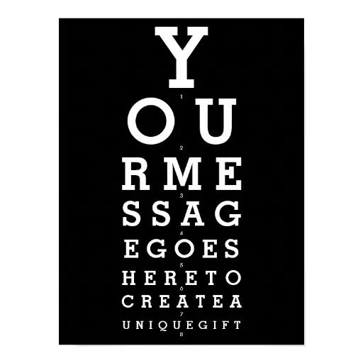 Fun Eyesight Test Chart Personalized Message