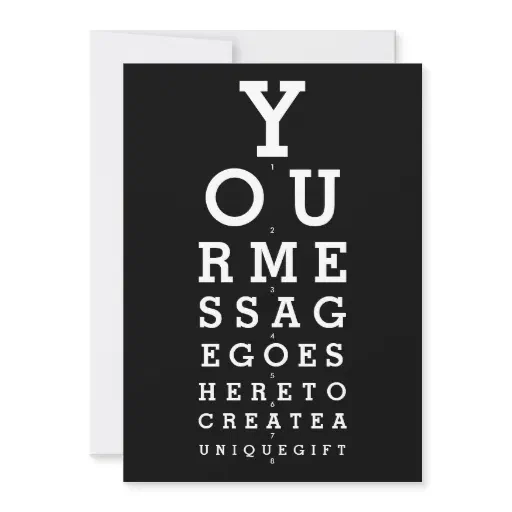 Fun Eyesight Test Chart Personalized Message Invitation