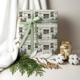 Fun Fa La La Bow Vintage Sheet Music Photo Collage Wrapping Paper