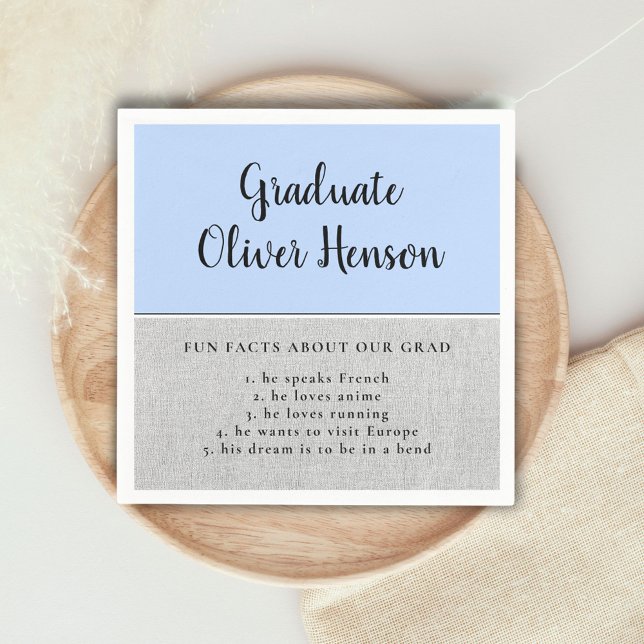Fun Fact about Graduate Blue Simple Graduation   Napkins (Creator Uploaded)
