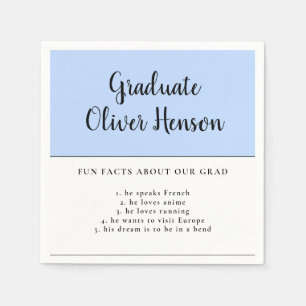 Fun Fact about Graduate Blue Simple Graduation Napkins