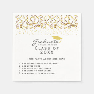 Fun Fact about Graduate Gold Confetti Graduation  Napkins