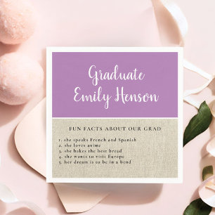 Fun Fact about Graduate Purple Rustic Graduation  Napkins