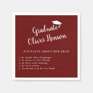 Fun Fact about Graduate Red Graduation Party Napkins