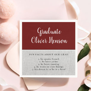 Fun Fact about Graduate Red Simple Graduation   Napkins