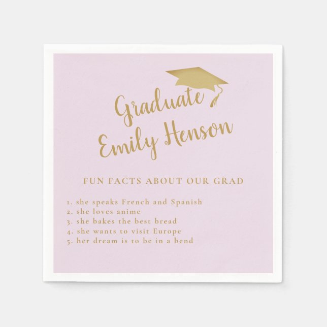 Fun Fact about Graduate Simple Graduation Party Napkins (Front)