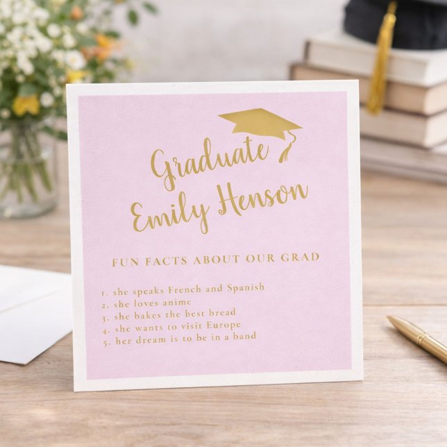Fun Fact about Graduate Simple Graduation Party Napkins (Creator Uploaded)