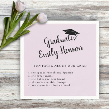 Fun Fact About Graduate Simple Graduation Party Napkins by OneLook at Zazzle