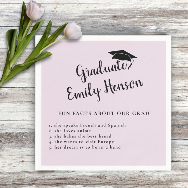 Fun Fact about Graduate Simple Graduation Party Napkins (Creator Uploaded)