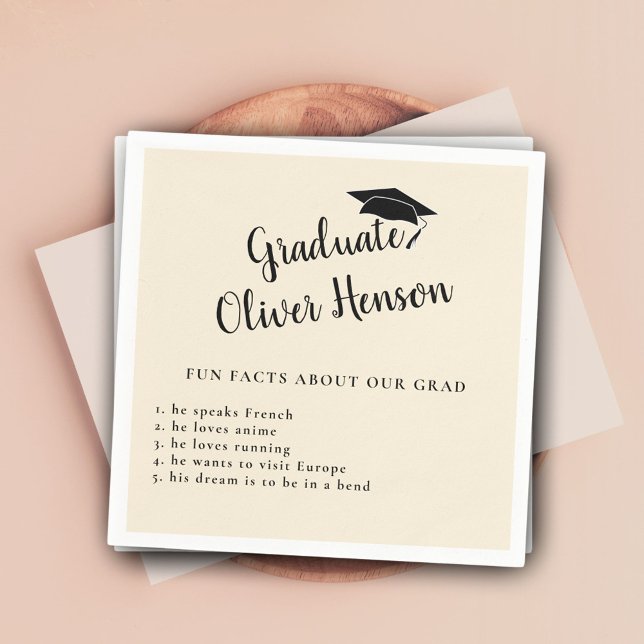 Fun Fact about Graduate Simple Graduation Party  Napkins (Creator Uploaded)