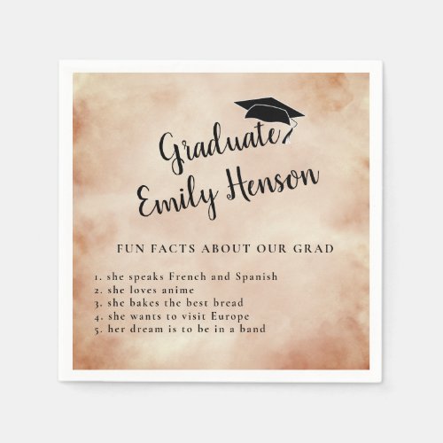 Fun Fact about Graduate Watercolor Graduation  Napkins