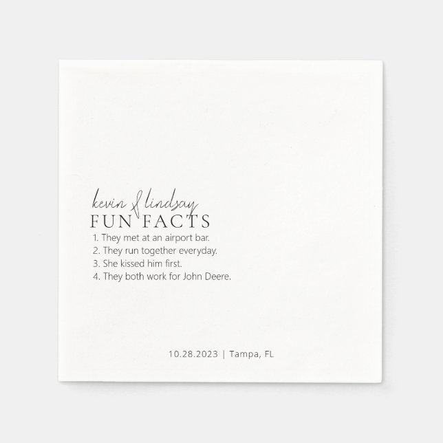 Fun Fact Cocktail Napkins  (Front)