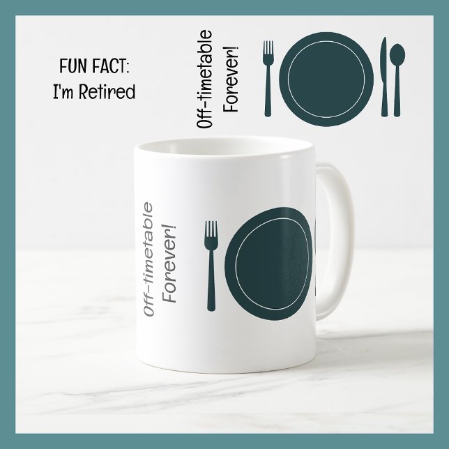 Fun Fact I'm Retired Waitstaff Funny Retirement Coffee Mug (Fun Fact: I'm Retired | Funny Retirement Mug for Restaurant Waitstaff | Cute modern elegant simple)