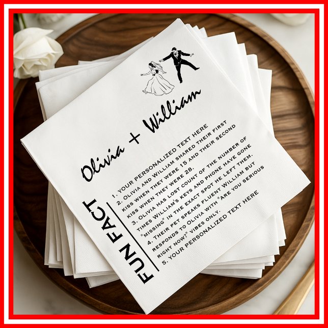 Fun Fact Modern Elegant Minimalist Modern Wedding  Napkins (Creator Uploaded)