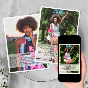 Fun facts 2 photo modern graduation invitation