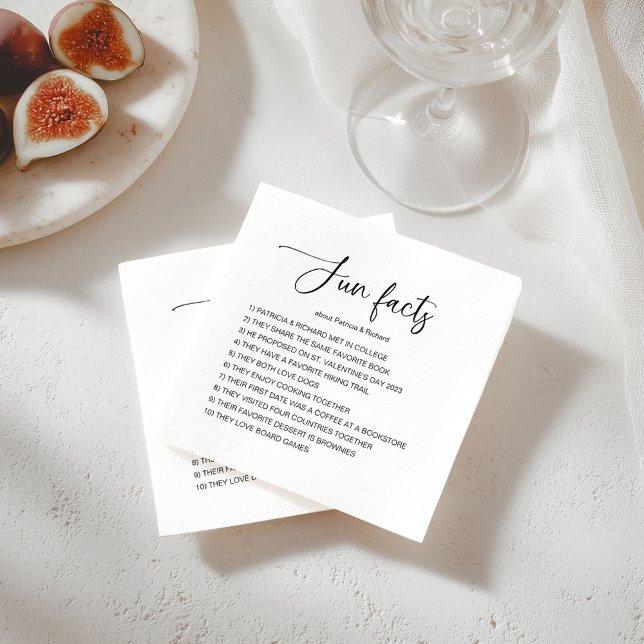 Fun Facts About Bride And Groom Wedding  Napkins (Creator Uploaded)