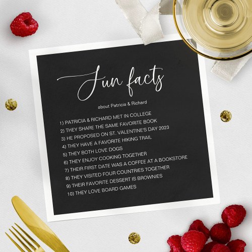 Fun Facts About Bride And Groom Wedding  Napkins