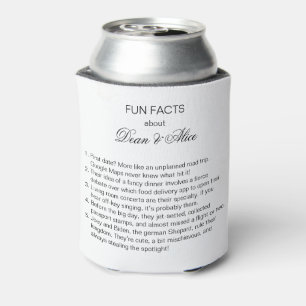 Fun Facts about Bride & Groom Modern Simple Photo Can Cooler