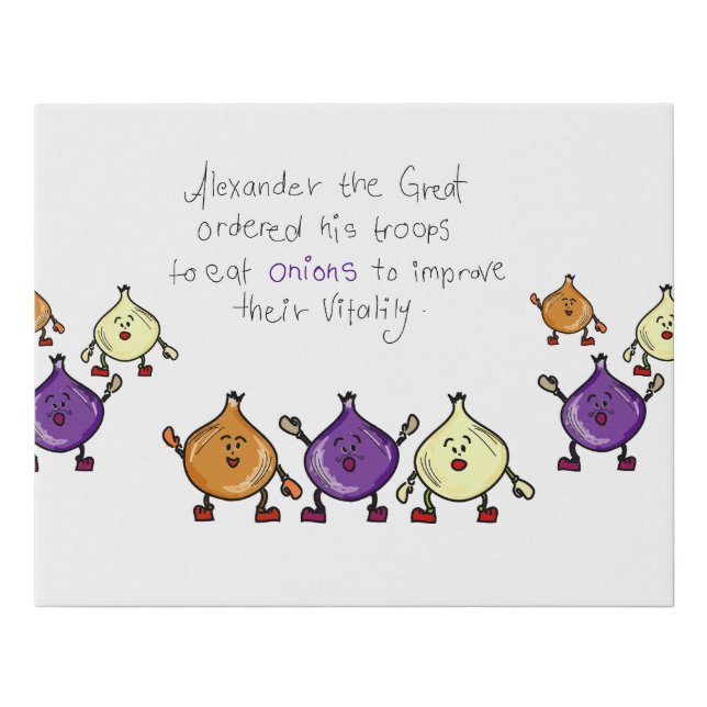 Fun facts about onions faux canvas print (Front)