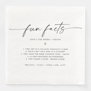 Fun Facts About The Bride + Groom Wedding Paper Dinner Napkins