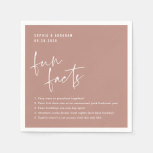 Fun Facts about the couple Dusty Rose Wedding Napkins