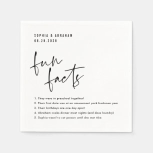 Fun Facts about the couple Wedding Napkins