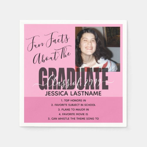 Fun Facts About the Graduate Any Year Photo Napkin