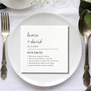 Fun Facts About The Newlyweds Custom Wedding Napkins