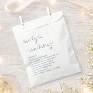 Fun Facts About The Newlyweds Modern Wedding Favor Bag