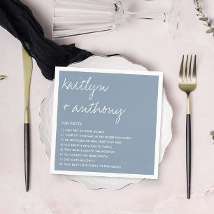 Fun Facts About The Newlyweds Modern Wedding Napkins