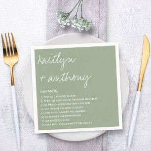 Fun Facts About The Newlyweds Modern Wedding Napkins