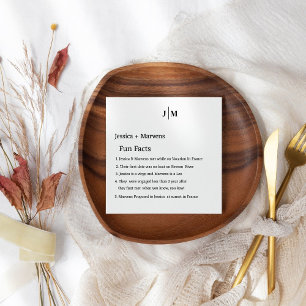 Fun Facts About The Newlyweds Modern wedding Napkins