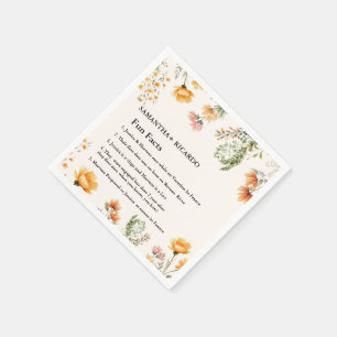 Fun Facts About The Newlyweds Wildflower wedding Napkins