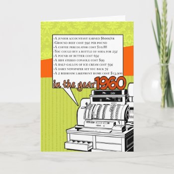 Fun Facts Birthday – Cost Of Living In 1960 Card by cfkaatje at Zazzle