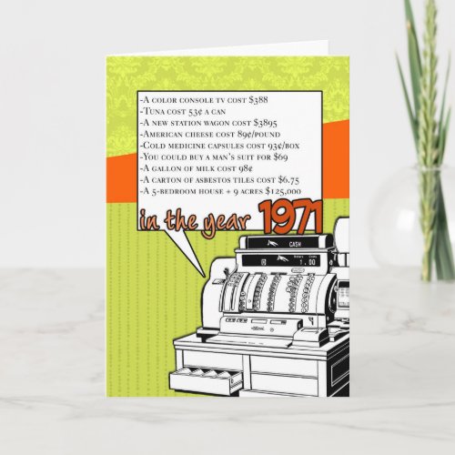 Fun Facts Birthday  Cost of Living in 1971 Card