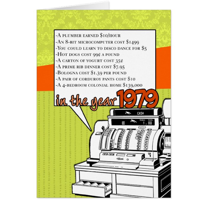 Fun Facts Birthday – Cost of Living in 1979 Card | Zazzle