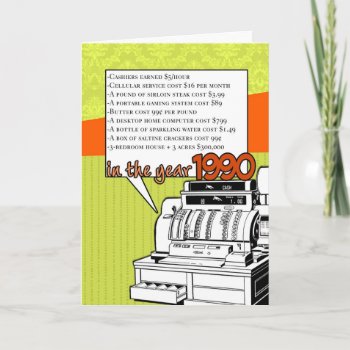 Fun Facts Birthday – Cost Of Living In 1990 Card by cfkaatje at Zazzle