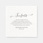 Fun Facts Black Wedding Napkins