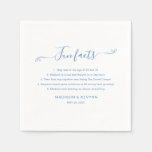 Fun Facts Blue Wedding Napkins