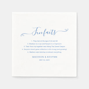 Fun Facts Blue Wedding Napkins