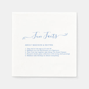 Fun Facts Blue Wedding Napkins