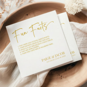 Fun Facts Champagne White Classic Minimal Wedding Napkins